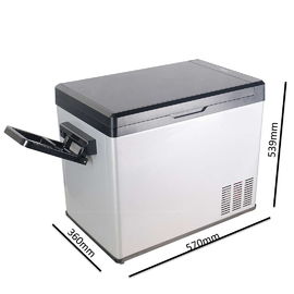 Silver And Black Car Refrigerator Cooler , 50L Mini Fridge Ac Dc Travel Cooler